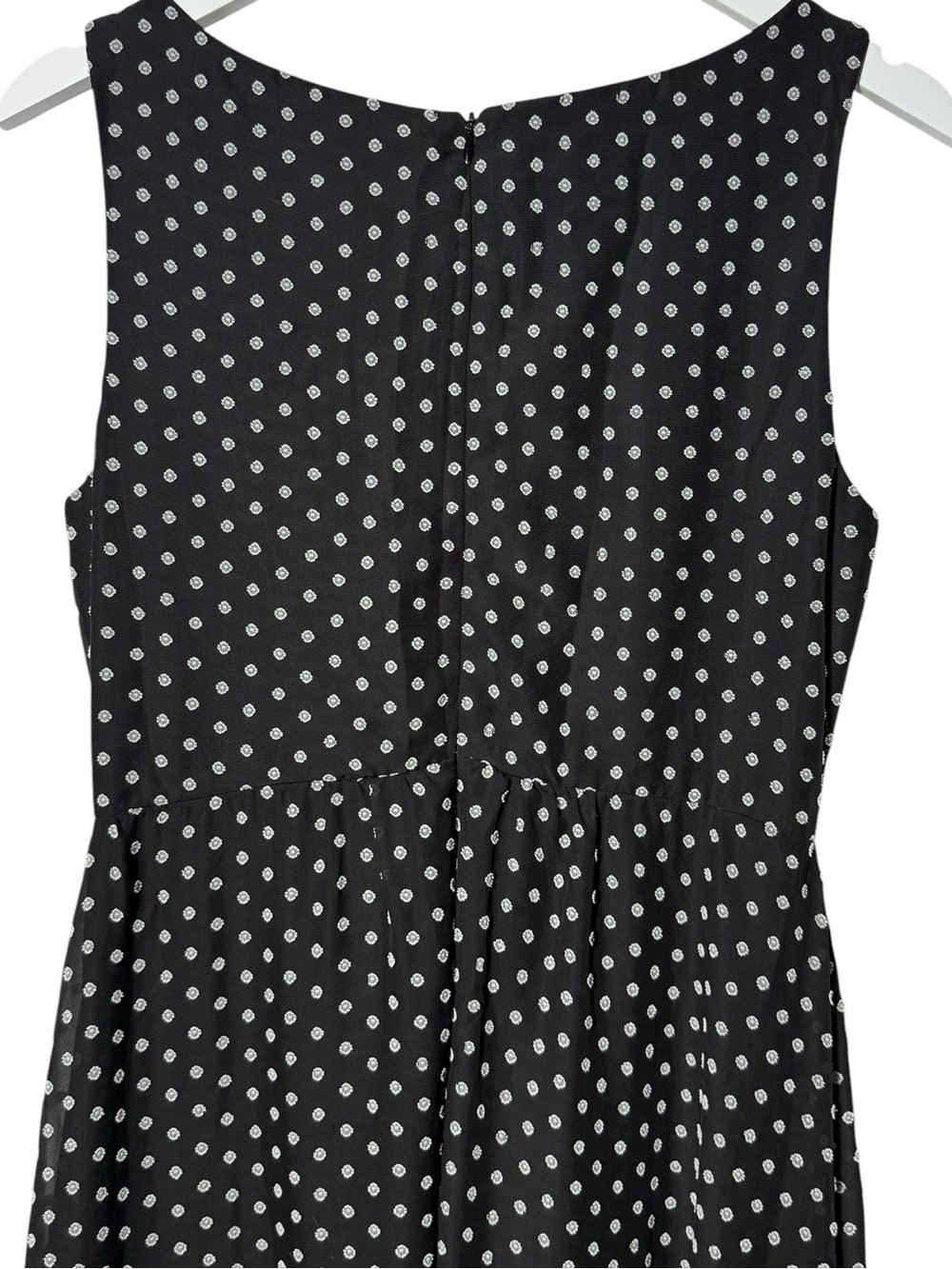 Eva Franco Dainty Floral Clipot Maxi Dress Size 10P Black White - Picture 7 of 10